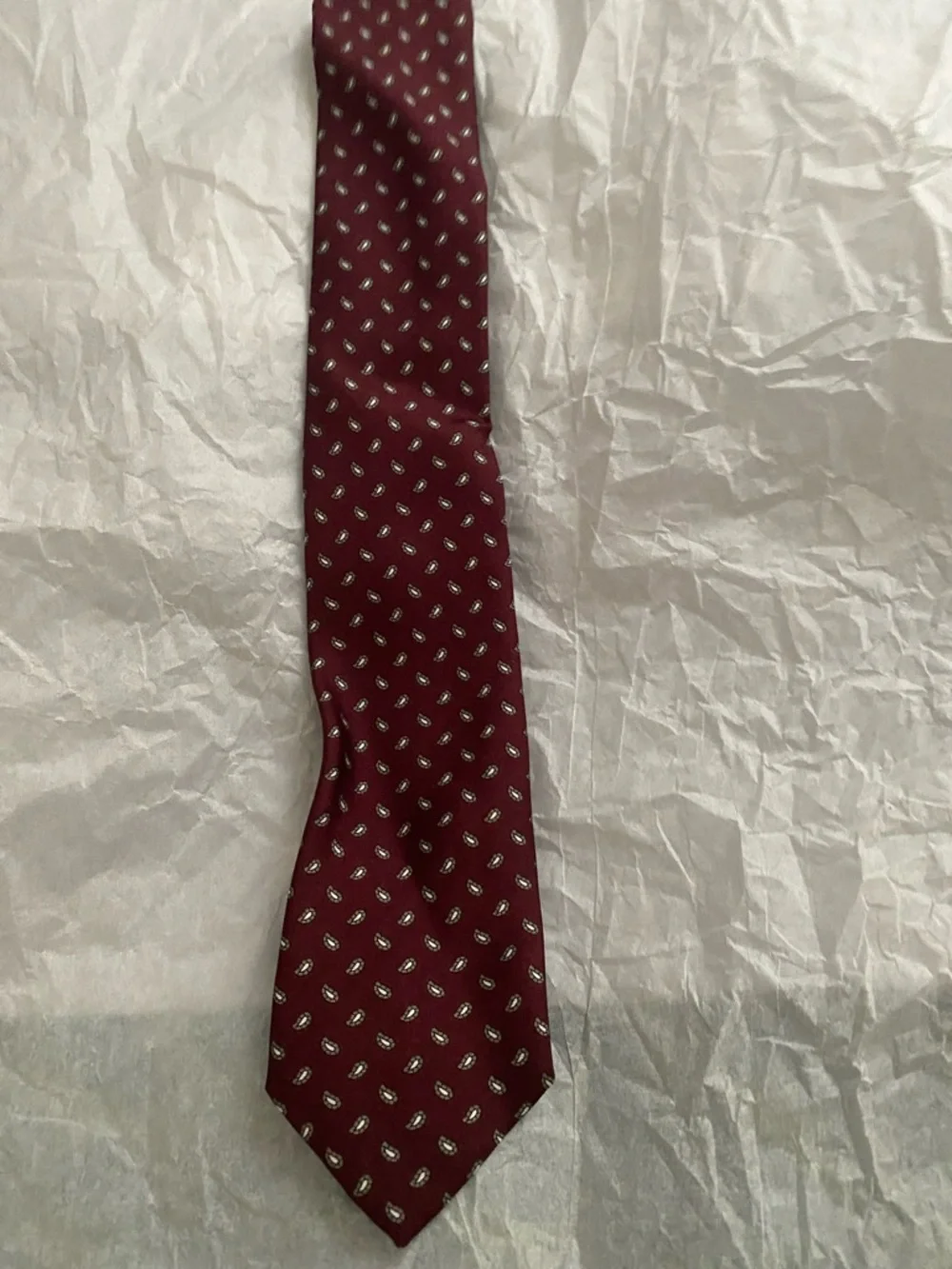 Men's Burgundy Paisley-Accent Tie